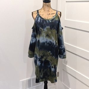 Venus Tie Dye Cold Shoulder Dress